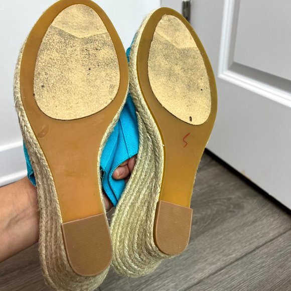 Coldwater Creek Blue Peep Toe, Sling Back Espadrille Size 9 - Picture 8 of 8
